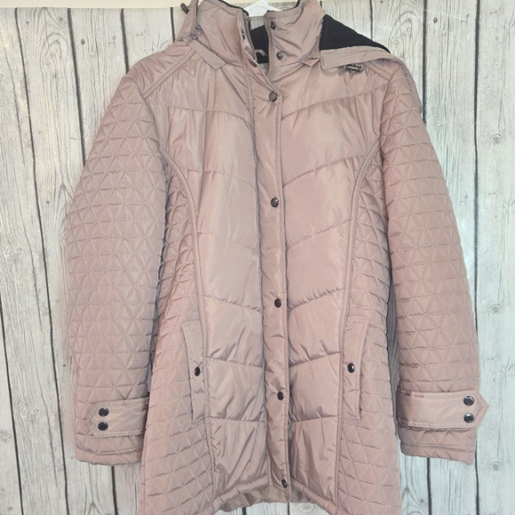 Db Jackets & Blazers - CB Women's Beige Full Zip Coat Jacket Size xl